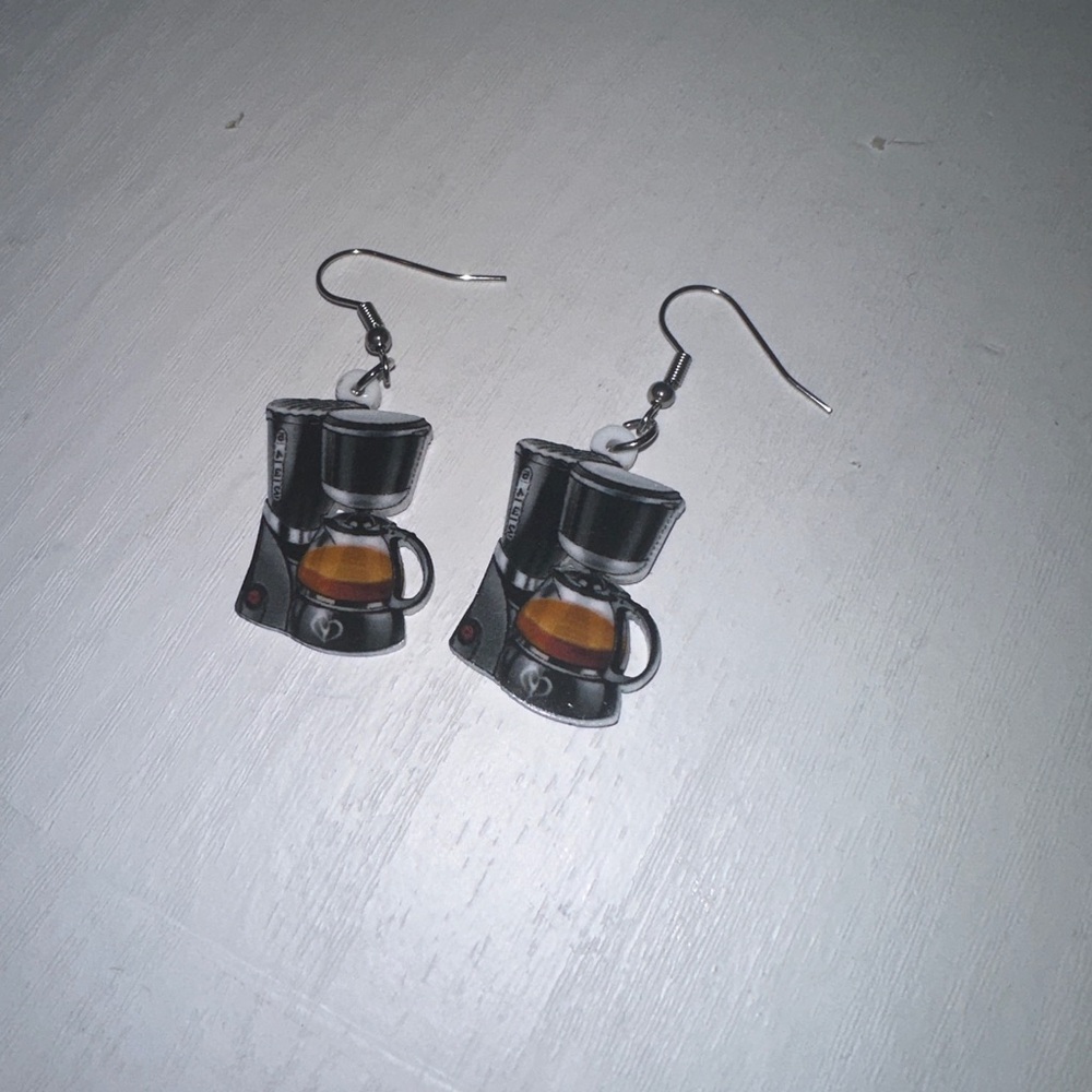 Coffee pot earrings